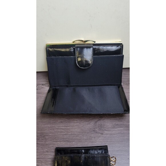 Vintage EEL Skin Wallet w/Checkbook slot and key holder, Kiss closure - Picture 5 of 11